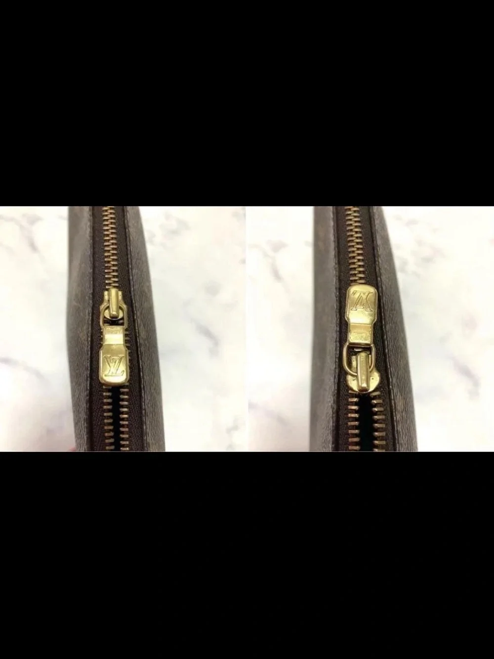 Louis Vuitton Brown Monogram Crossbody Pochette with Red-Trim Strap